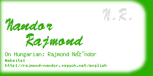 nandor rajmond business card